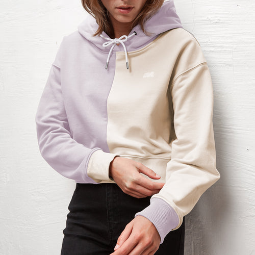 Cropped Split Hoodie Lilas