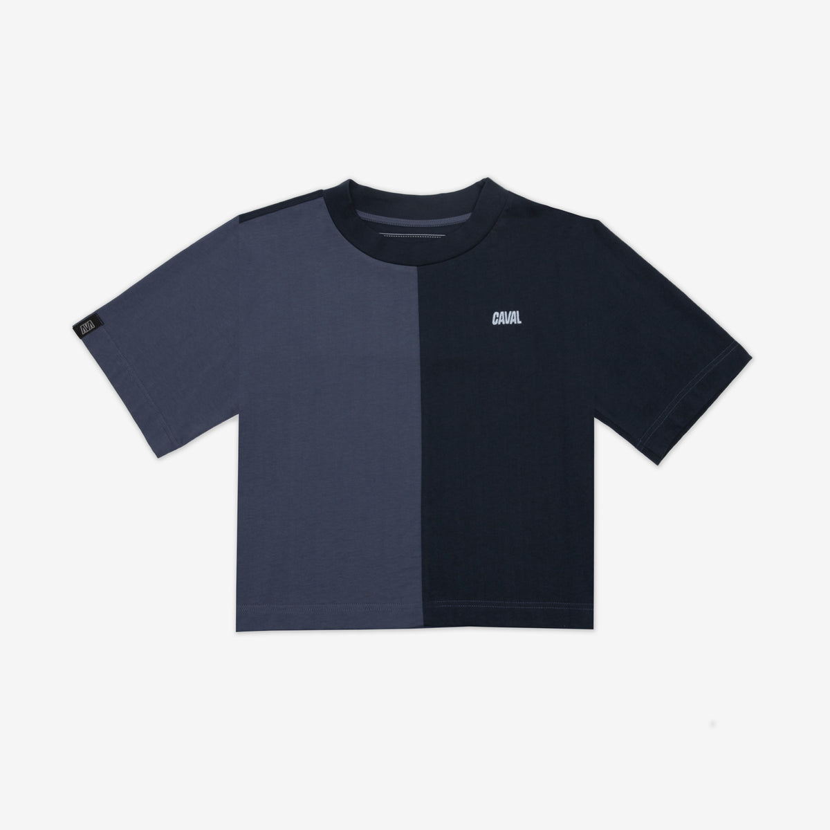 Cropped Split T-Shirt Blue