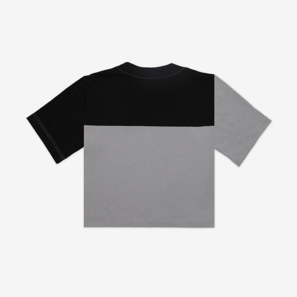 Cropped Split T-Shirt Grey