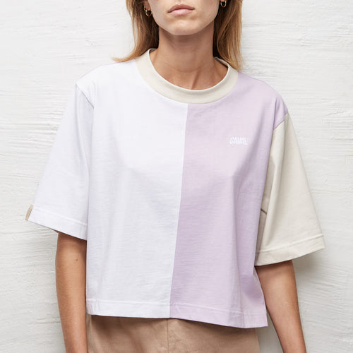 Cropped Split T-Shirt Lilas