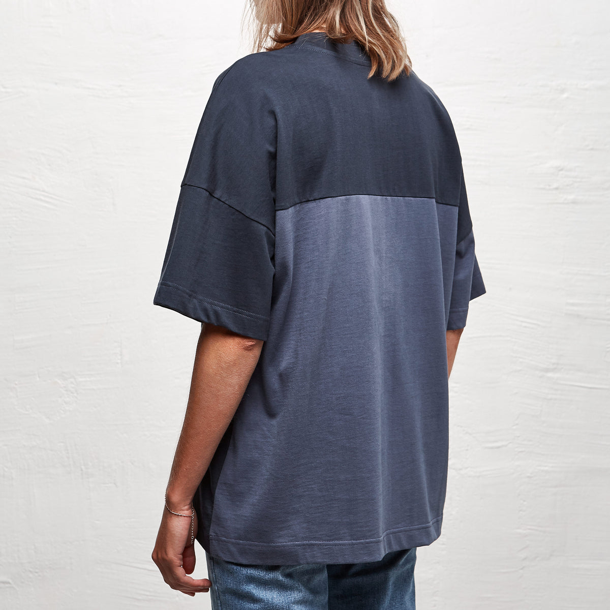 Split T-Shirt Man Blue