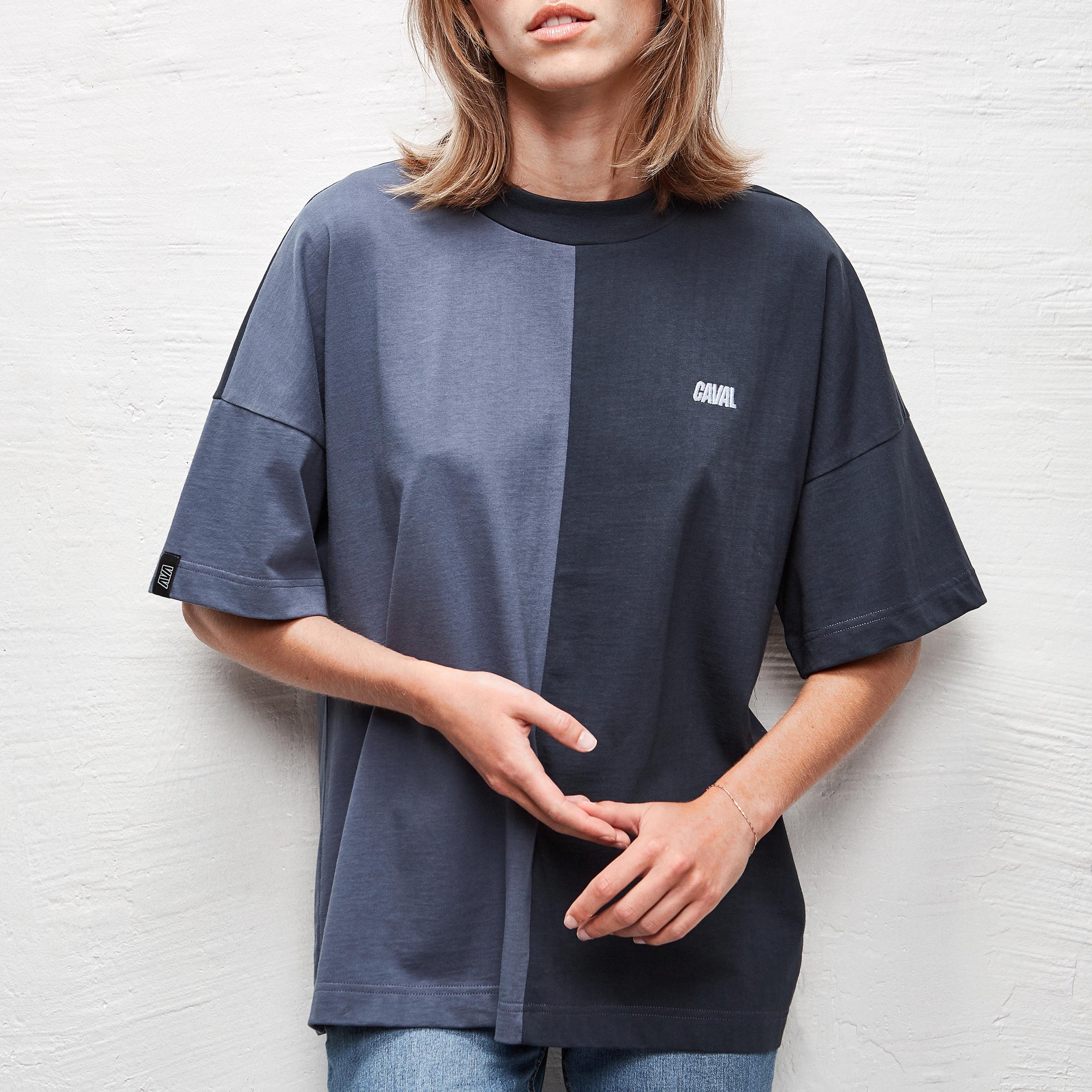 Split T-Shirt Man Blue